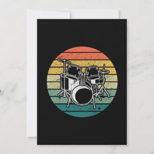 Vintage Drummer Retro Drum Gift Idea Invitation