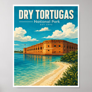Vintage Dry Tortugas National Park Travel Poster