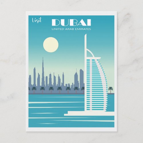 Vintage Dubai United Arab Emirates Travel Postcard