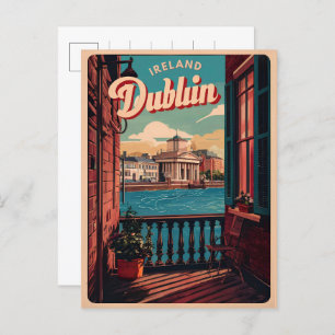 Vintage Dublin city, Ireland republic travel gifts Postcard