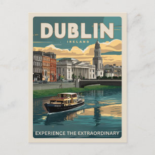 Vintage Dublin city, Ireland republic travel gifts Postcard