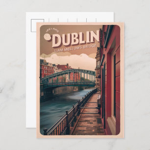 Vintage Dublin city, Ireland republic travel gifts Postcard