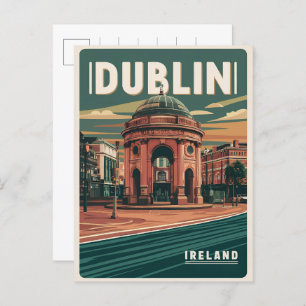 Vintage Dublin city, Ireland republic travel gifts Postcard