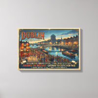 Vintage Dublin Ireland Travel Poster
