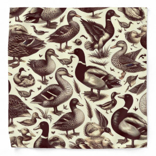 Vintage Duck and Goose Pattern Bandana