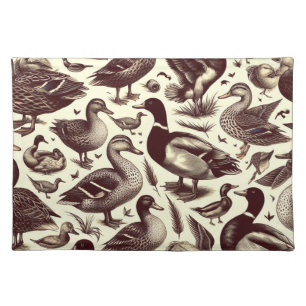 Vintage Duck and Goose Pattern Cloth Placemat