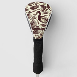 Vintage Duck and Goose Pattern Golf Head Cover