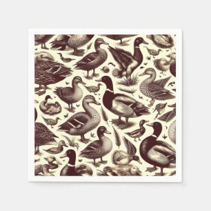 Vintage Duck and Goose Pattern Napkins
