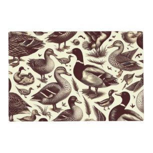 Vintage Duck and Goose Pattern Placemat