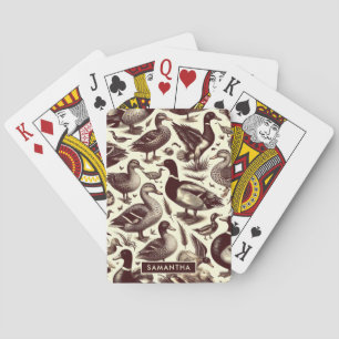 Vintage Duck and Goose Pattern Poker Cards