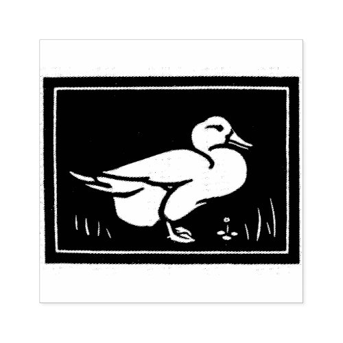 Vintage duck art deco rubber stamp