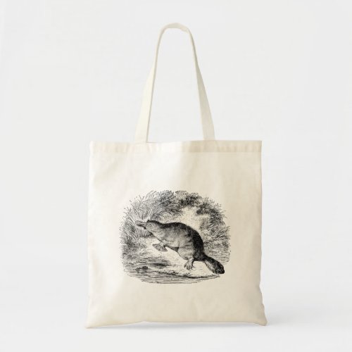 Vintage Duck Billed Platypus Personalized Animals Tote Bag