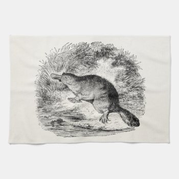 Vintage Duck Billed Platypus Personalized Animals Towel by SilverSpiral at Zazzle