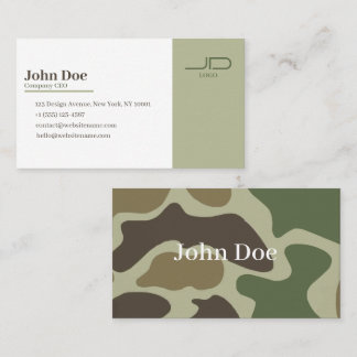 Vintage Duck Camo Frogskin Ozark Timber Business Card