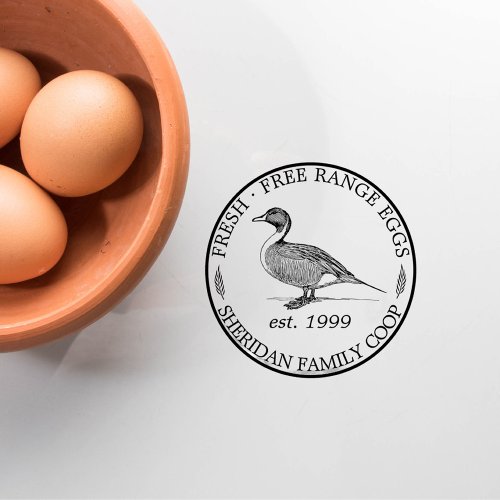 Vintage Duck Classic Family Farm Egg Carton Promo Rubber Stamp