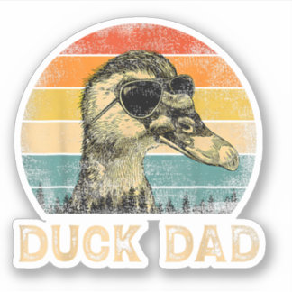 Vintage Duck Dad Duck Lovers Daddy Father's Day Sticker