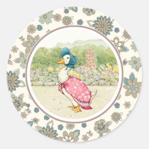 Vintage Duck Easter  Classic Round Sticker