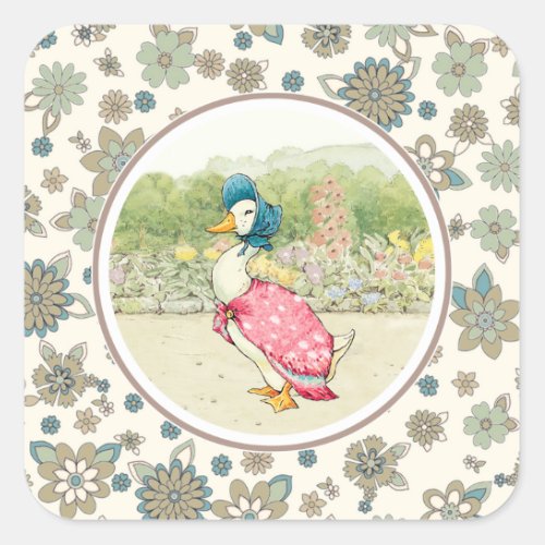 Vintage Duck Easter  Square Sticker