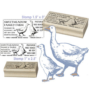 Vintage Duck Egg Carton Stamp Half Dozen 3” x 1.5"