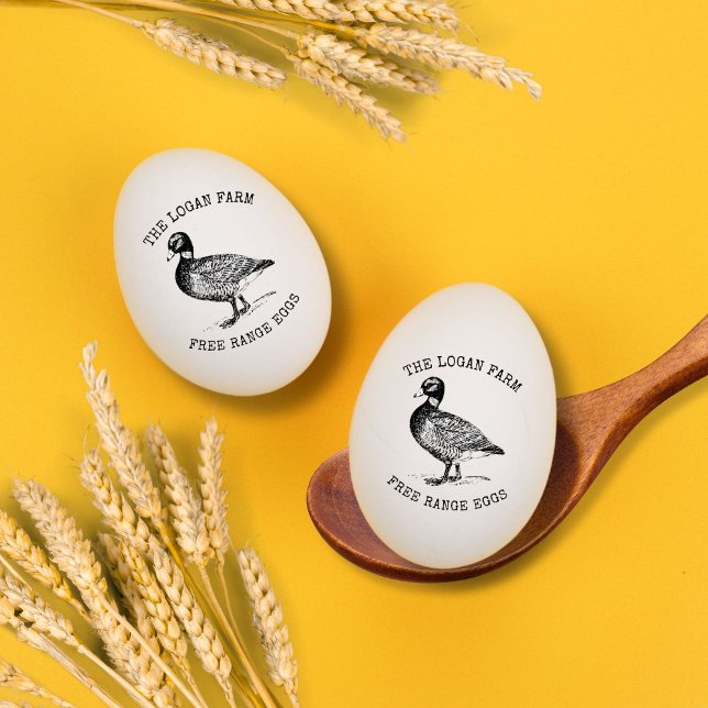 Vintage Duck Farmhouse Personalized Egg Stamp (Creator Uploaded)