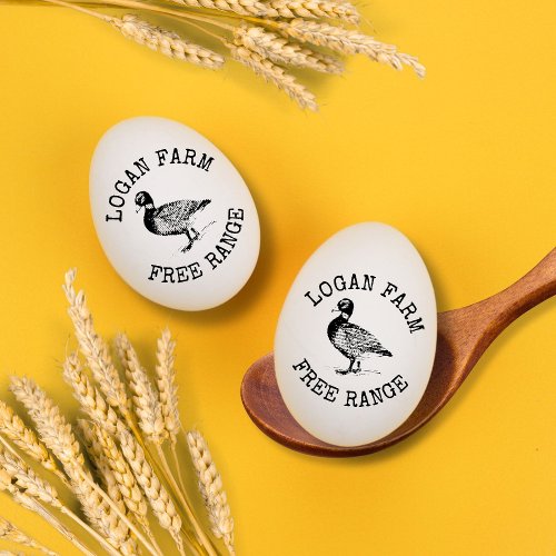 Vintage Duck Free Range Egg Stamp