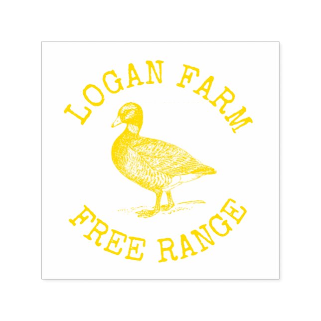 Vintage Duck free range Egg Stamp (Design)