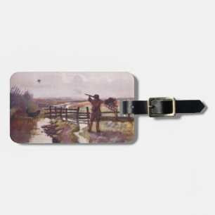 Vintage Duck Hunt Dog Sportsman Gun Luggage Tag