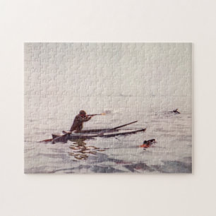 Vintage Duck Hunter Sea Kayak Rifle Jigsaw Puzzle