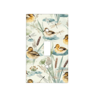 Vintage Duck Pattern Floral Light Switch Cover