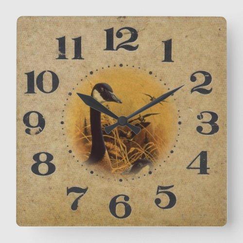Vintage Duck season Square Wall Clock