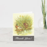 [ Thumbnail: Vintage, Ducks Near Water "Thank You!" Card ]