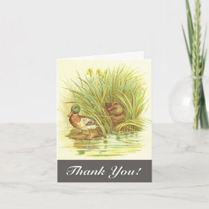 Vintage, Ducks Near Water "Thank You!" Card
