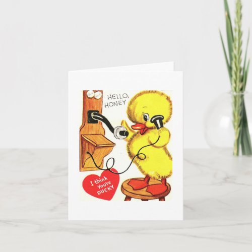 Vintage Ducky Valentine Card