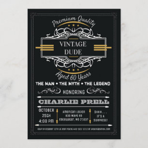 Vintage Dude Birthday Man Myth Legend Invitation