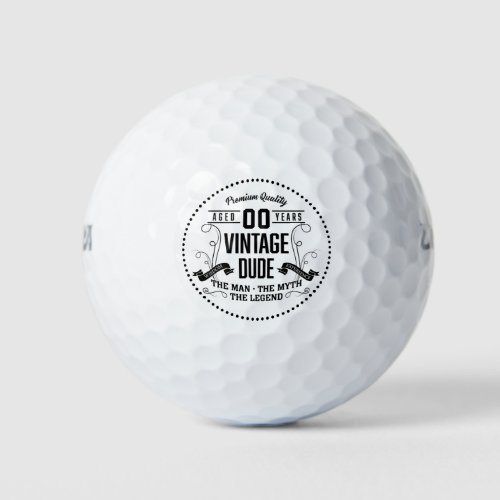 Vintage Dude Custom Age Golf Balls