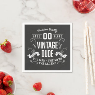 Vintage Dude Custom Age Napkins