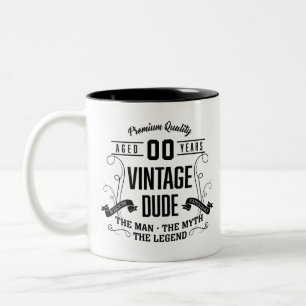 Vintage Dude Custom Age Two-Tone Coffee Mug