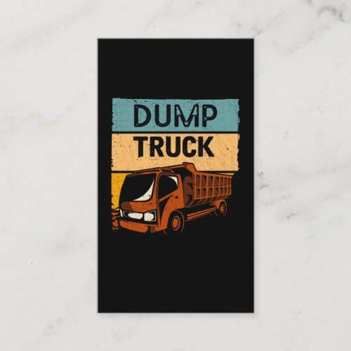 Vintage Dump Truck Driver Construction Car Business Card