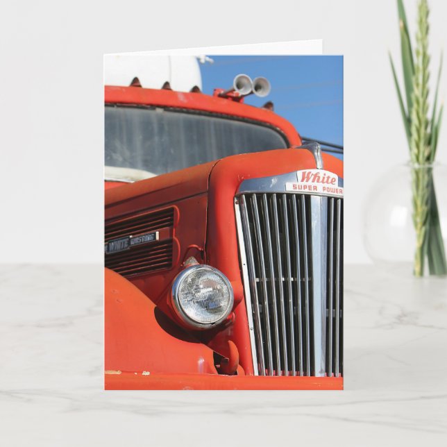 Vintage Dump Truck Greeting Card (Front)