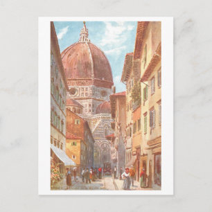 Vintage Duomo in Florence, Italy, Postcard