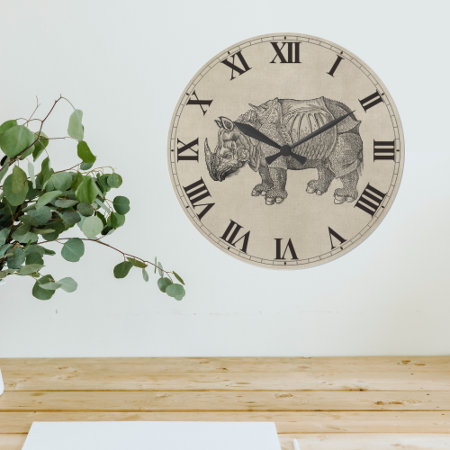 Vintage Durer Rhino Large Clock