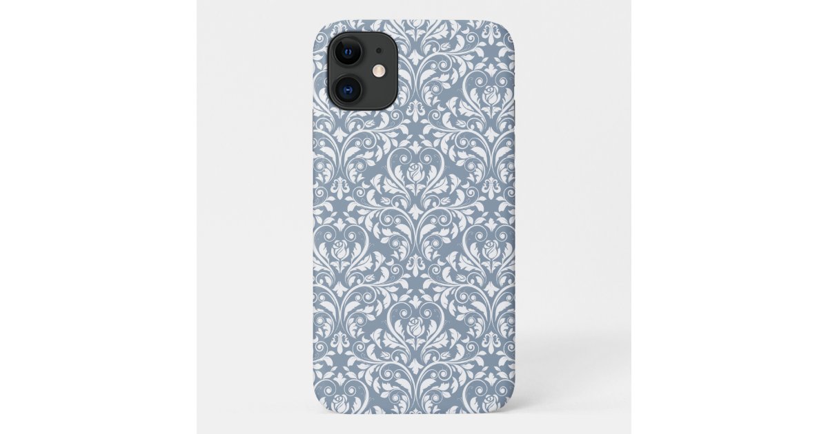 Vintage Dusty Blue And White Floral Damask Pattern Case Mate Iphone Case Zazzle Com Pixel floral in blue blue floral pattern just right for your minimal designs. zazzle