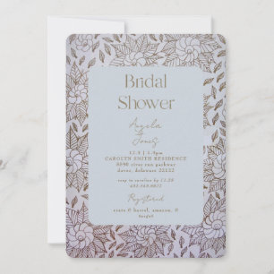 Vintage Dusty Blue Bridal Shower Invitation