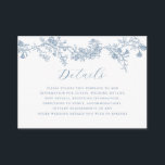 Vintage Dusty Blue Floral Wedding Details  Enclosure Card<br><div class="desc">Matching Collection in the Little Bayleigh Store!</div>