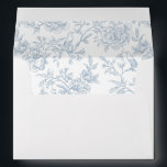 Vintage Dusty Blue French Floral Toile Birds Envelope<br><div class="desc">Victorian Classic and elegant French style dusty blue floral toile design.</div>