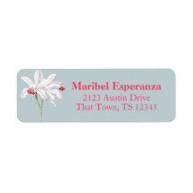 Vintage Dusty Blue Mariposa Return Address Label