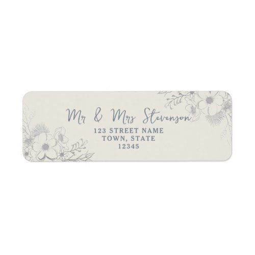 Vintage Dusty Blue Return Address Label