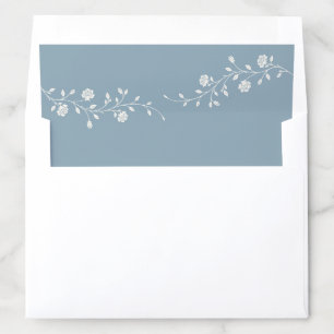 Vintage Dusty Blue Rose Vine Wedding Envelope Liner