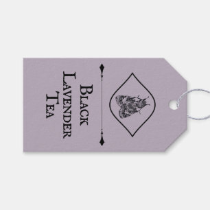 Vintage Dusty Lavender Ink Moth Tealover Gift Tags