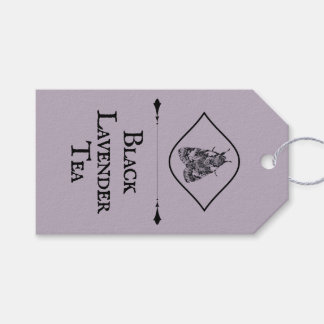 Vintage Dusty Lavender Ink Moth Tealover Gift Tags